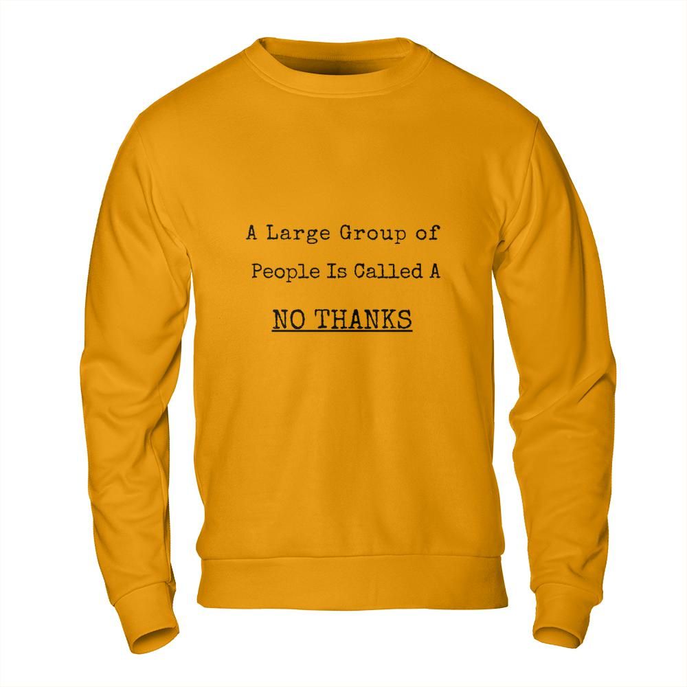 Introvert Sweatshirt - No Thanks Large Group Funny Sweatshirt