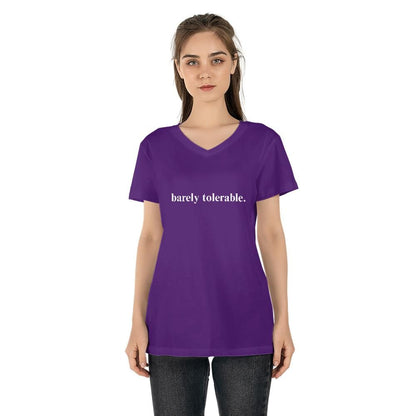 Sarcastic T Shirts V-Neck - Barely Tolerable