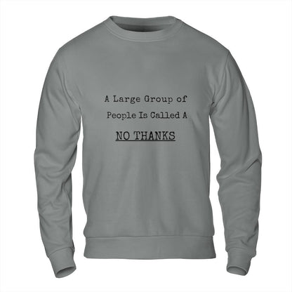 Introvert Sweatshirt - No Thanks Large Group Funny Sweatshirt