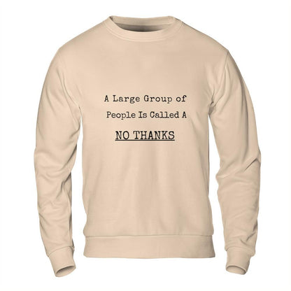 Introvert Sweatshirt - No Thanks Large Group Funny Sweatshirt