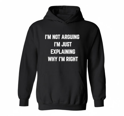 I'm Not Arguing Hoodie - Sarcastic Hoodies for Gen Z