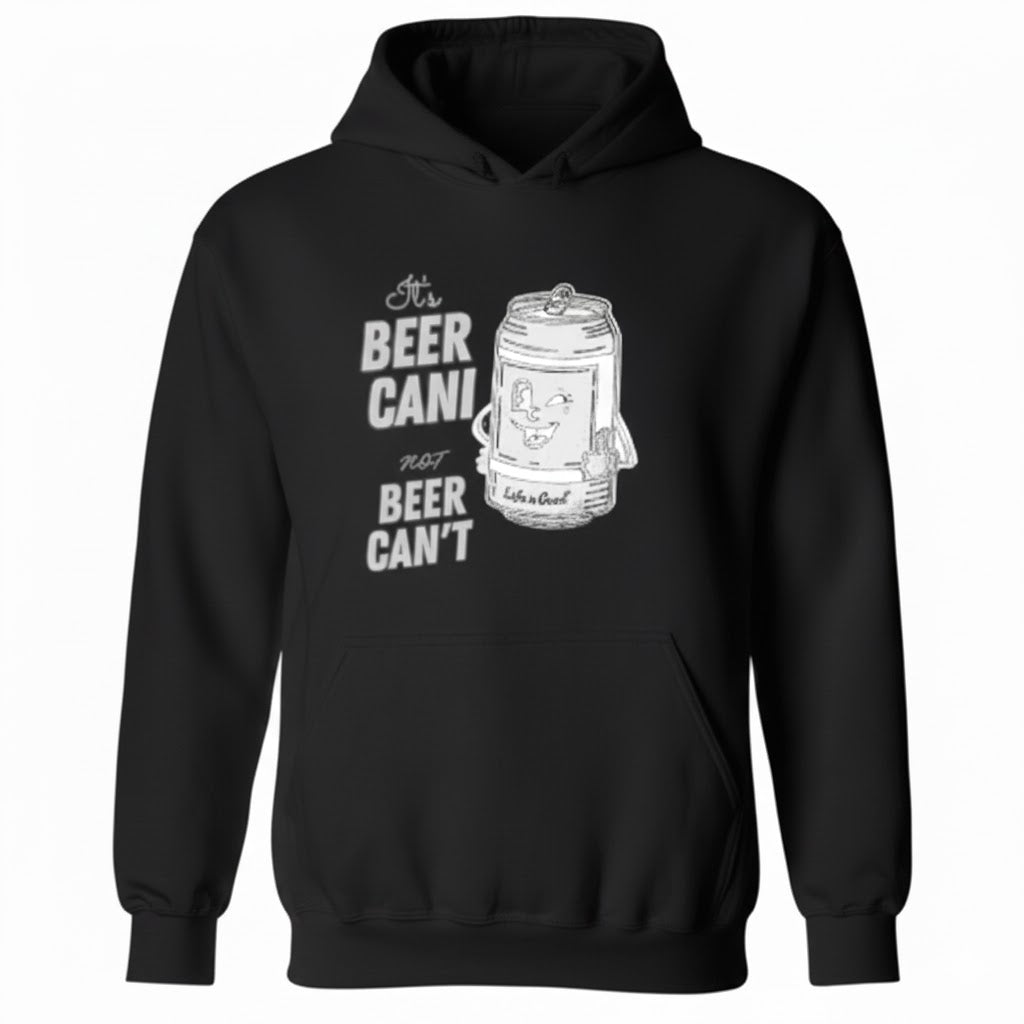 Beer Can Not Beer Can't Hoodie – Ironic Meme Hoodie for Gen Z
